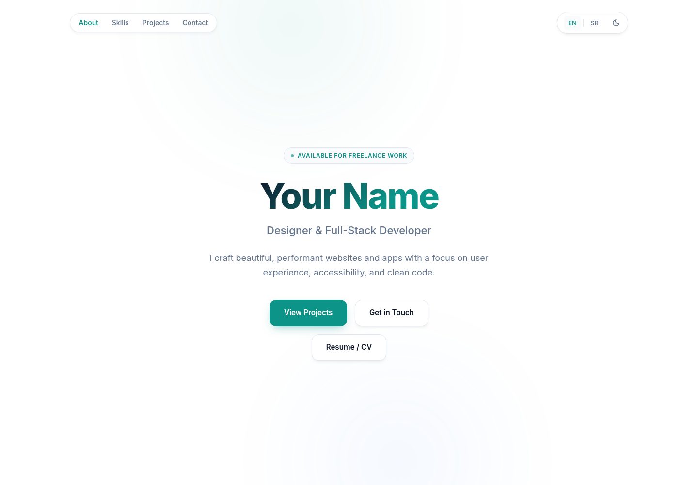 portfolio-website 网站模板截图