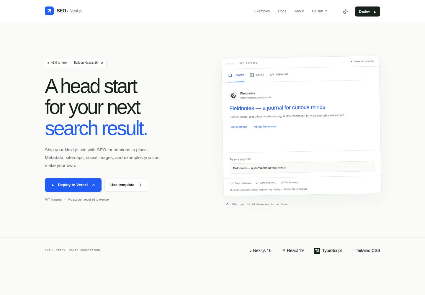seo-nextjs-starter 网站模板截图