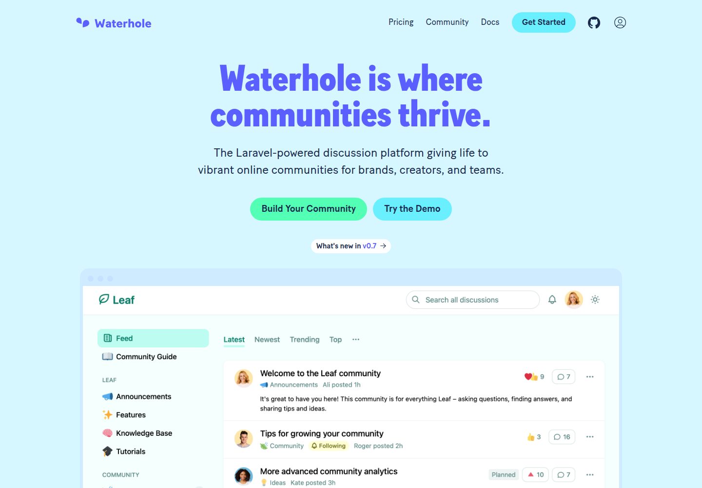 waterhole 网站模板截图