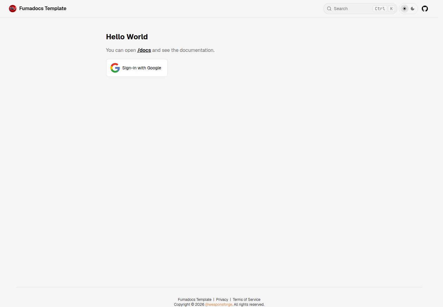fumadocs-template · 桌面端首页