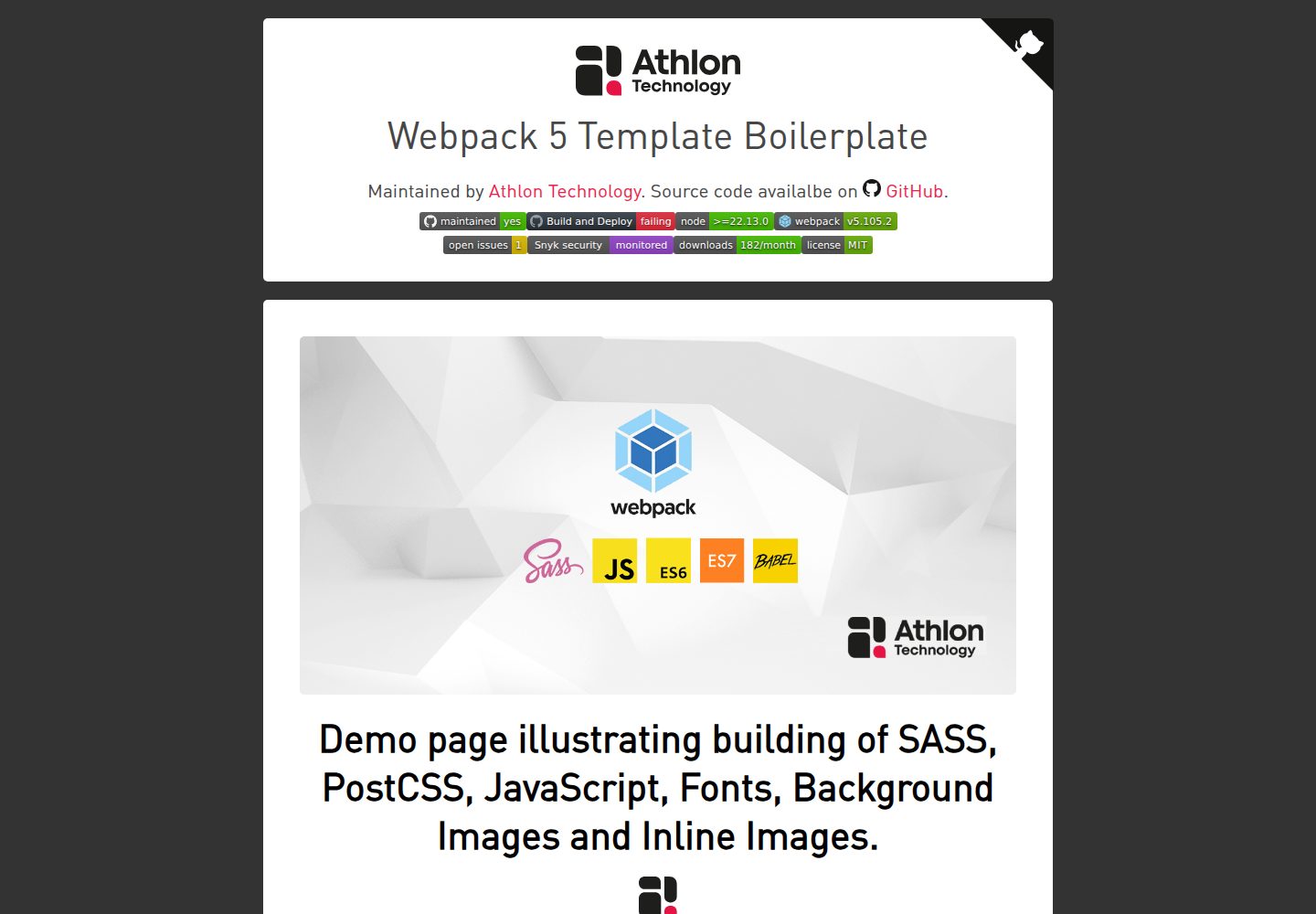 frontend-webpack-boilerplate 网站模板截图