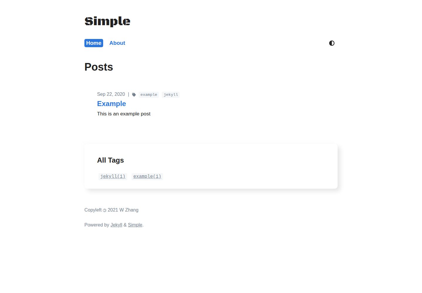 simple-jekyll-theme 网站模板截图