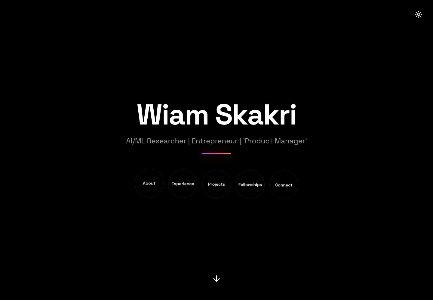 Wiam-Skakri-Website · Desktop homepage