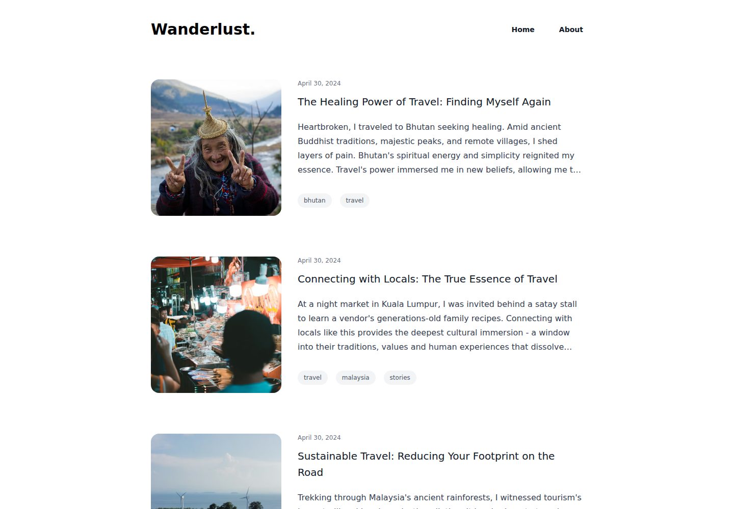 nuxt-blog-starter-wisp 网站模板截图