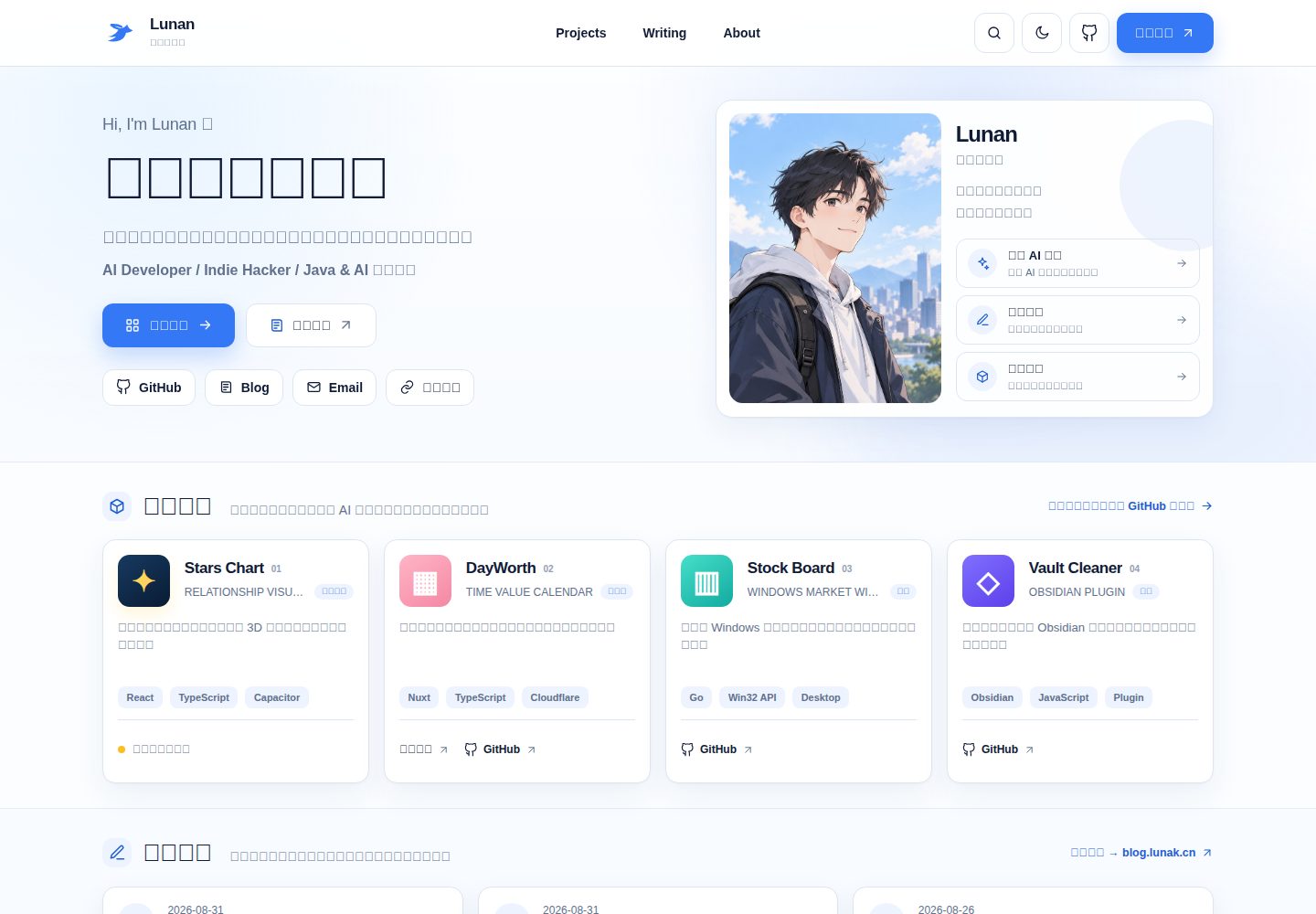 nuxt-portfolio-studio 网站模板截图