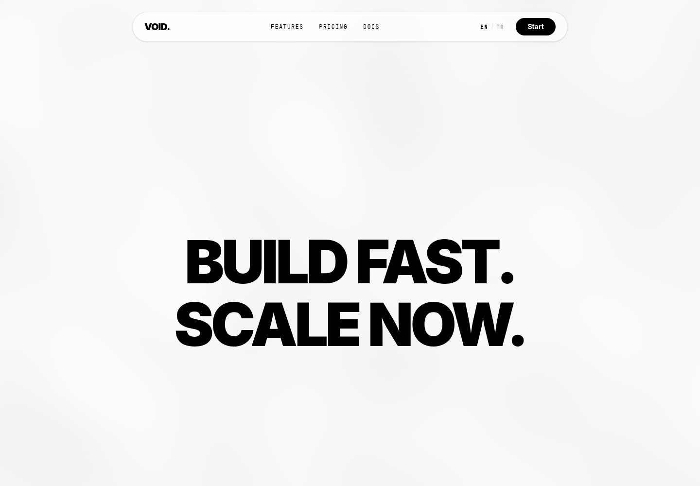 VOID-SaaS-Template · Desktop homepage