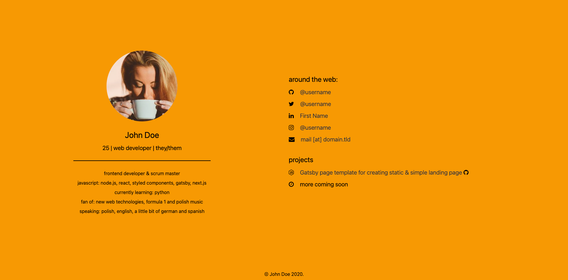 gatsby-landing-page 网站模板截图
