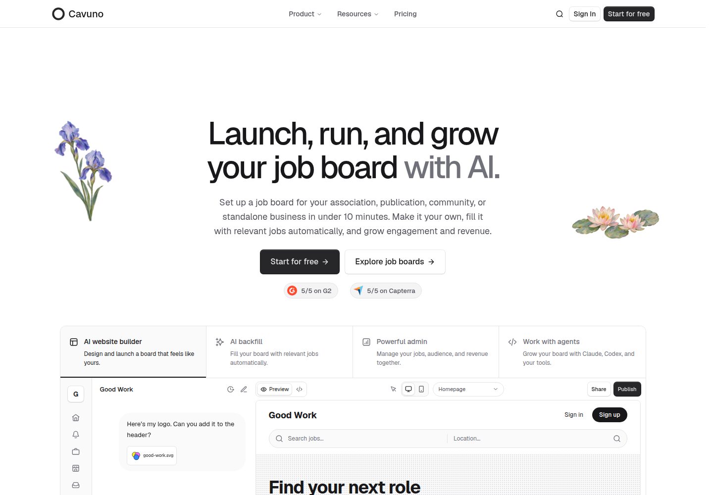 cavuno-tanstack-start-shadcn-job-board-template 网站模板截图