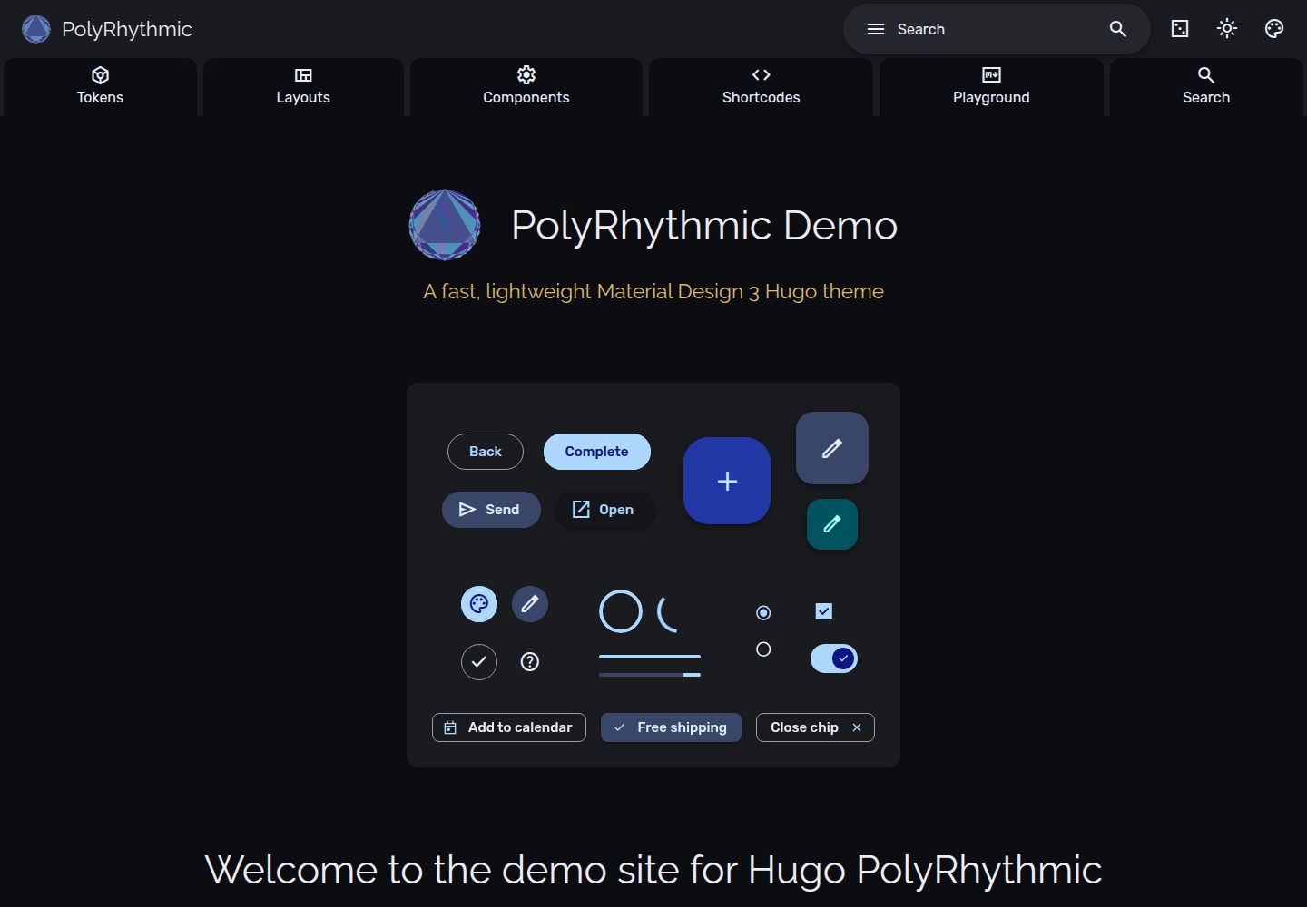 hugo-PolyRhythmic 网站模板截图