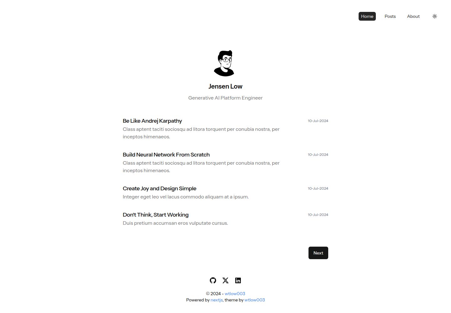 nextjs-theme-simple 网站模板截图