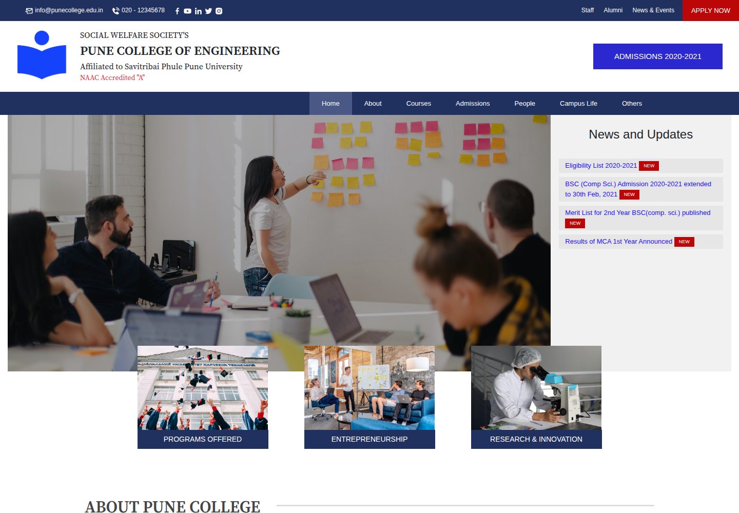 xdev-college · Desktop homepage