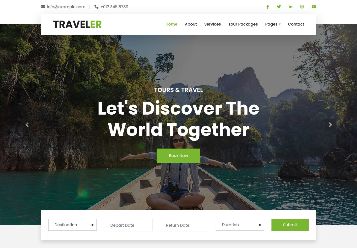 traveler-travel-agency-website 网站模板截图
