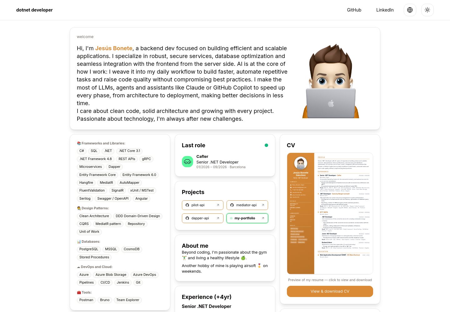 my-portfolio 网站模板截图