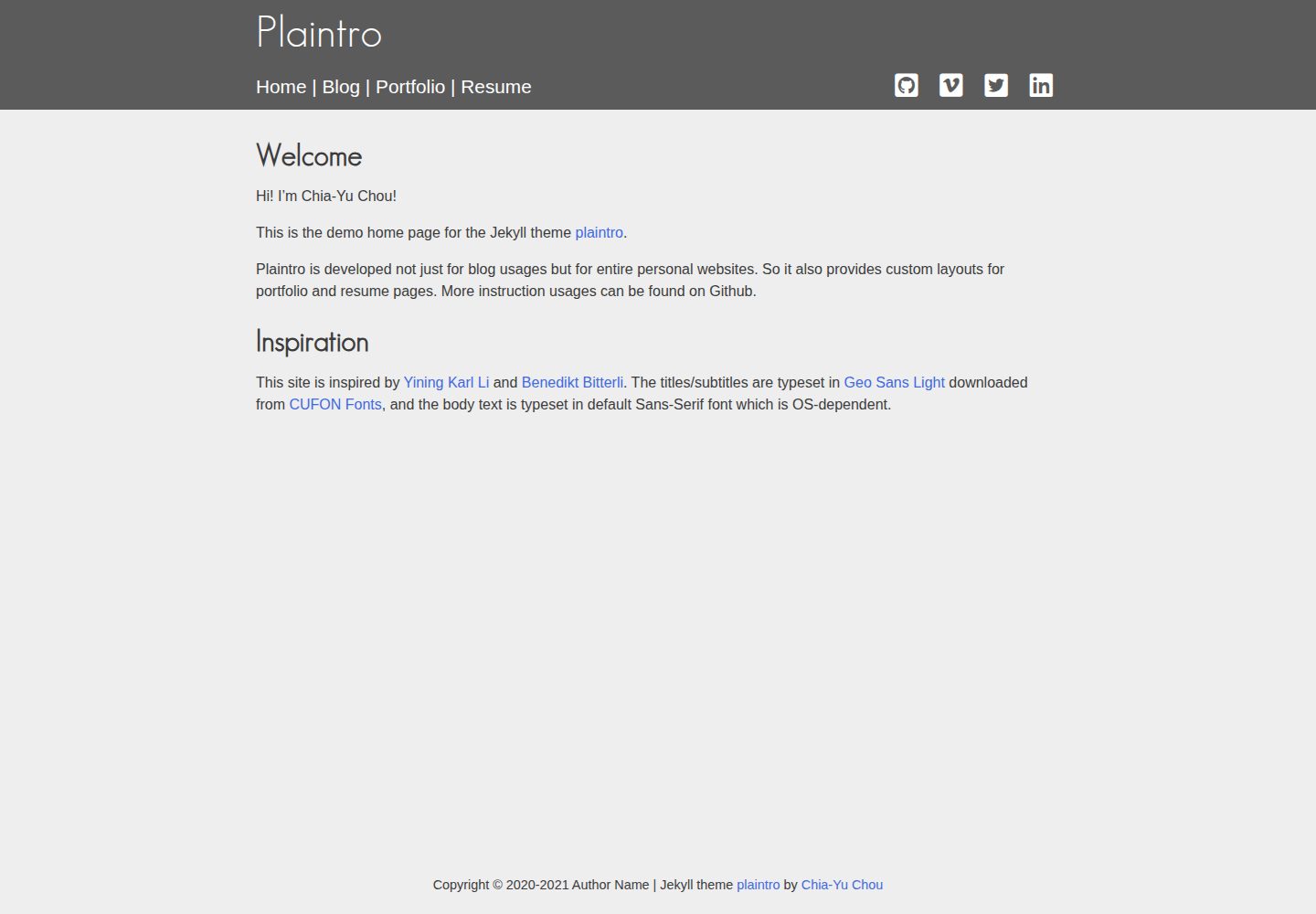 plaintro 网站模板截图