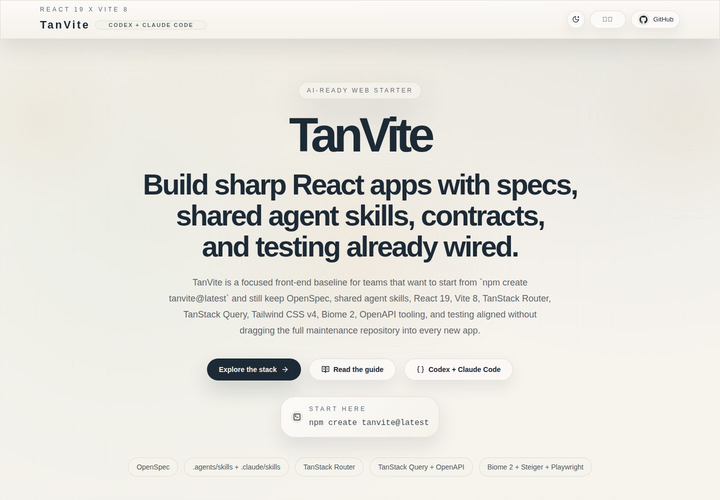 tanvite · Desktop homepage