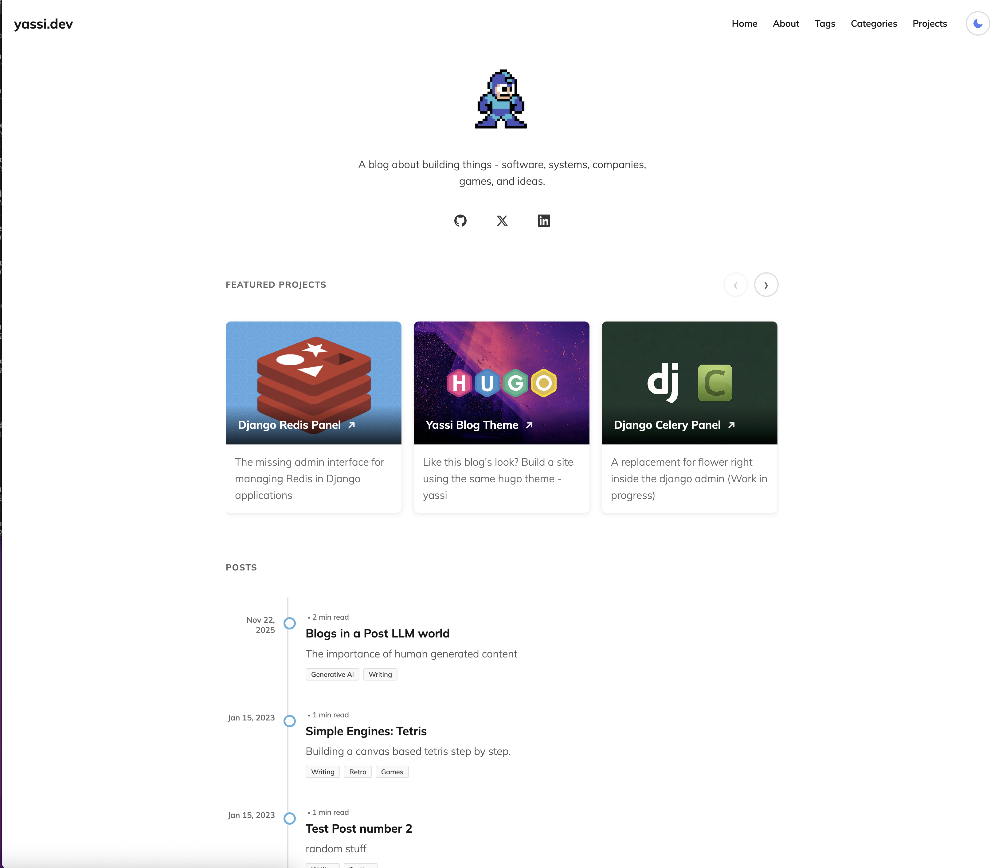 hugo-theme-yassi 网站模板截图
