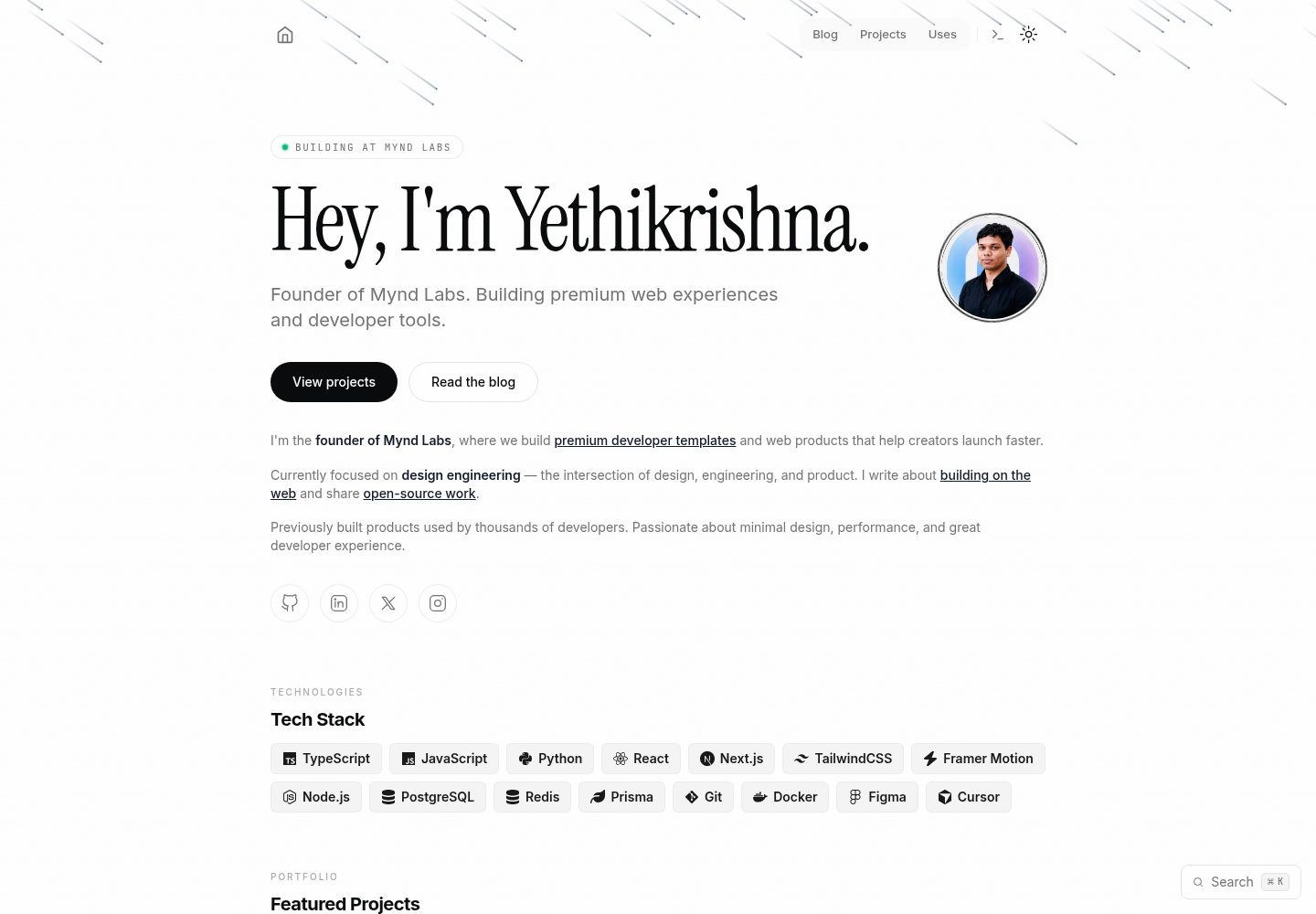dev-portfolio-template 网站模板截图