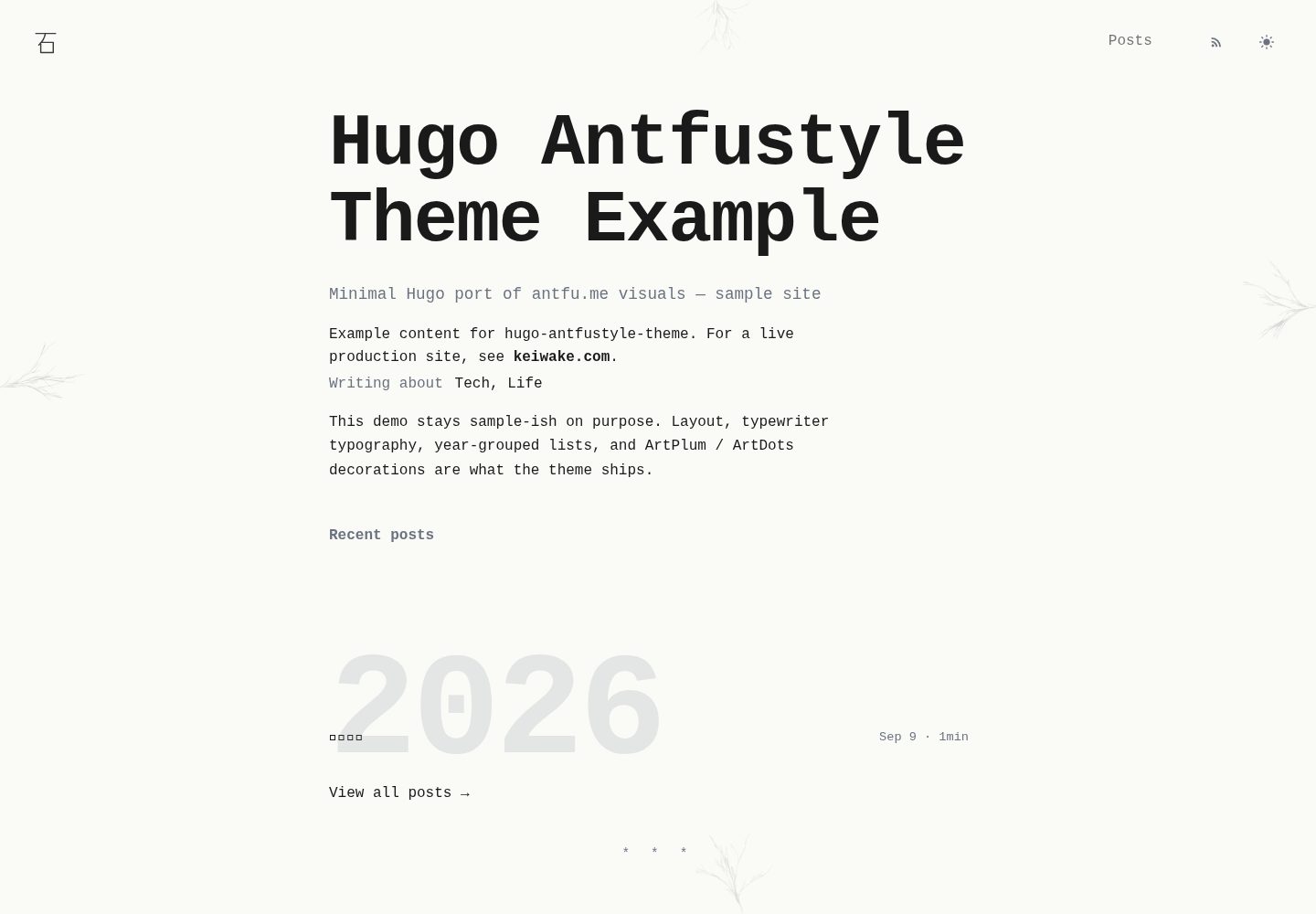 hugo-antfustyle-theme 网站模板截图