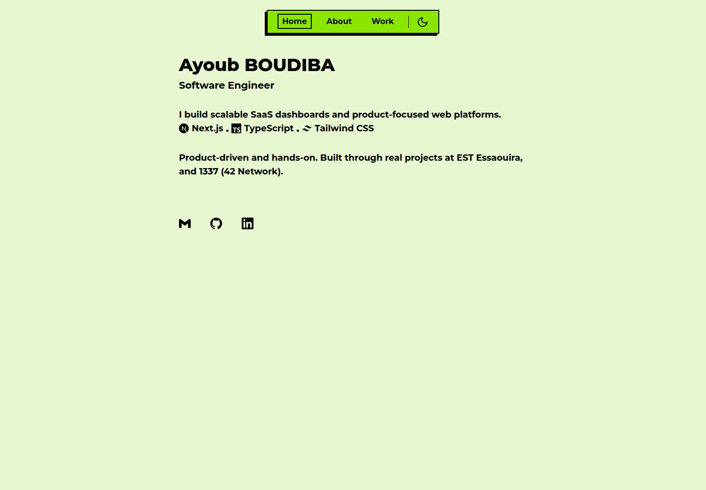 Portfolio · Desktop homepage