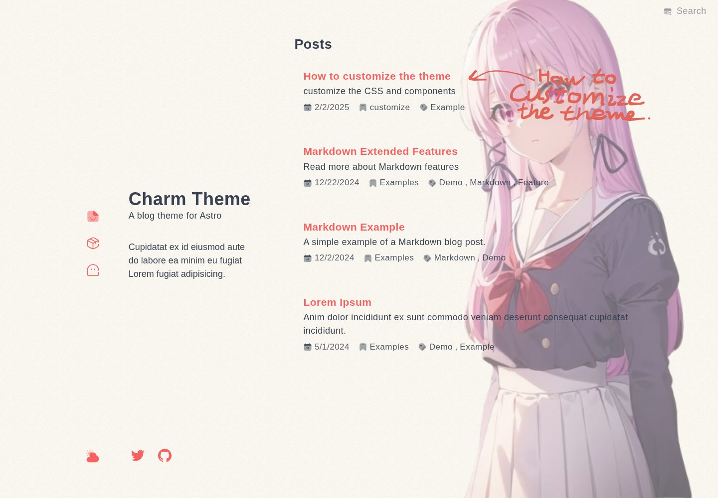 astro-charm 网站模板截图