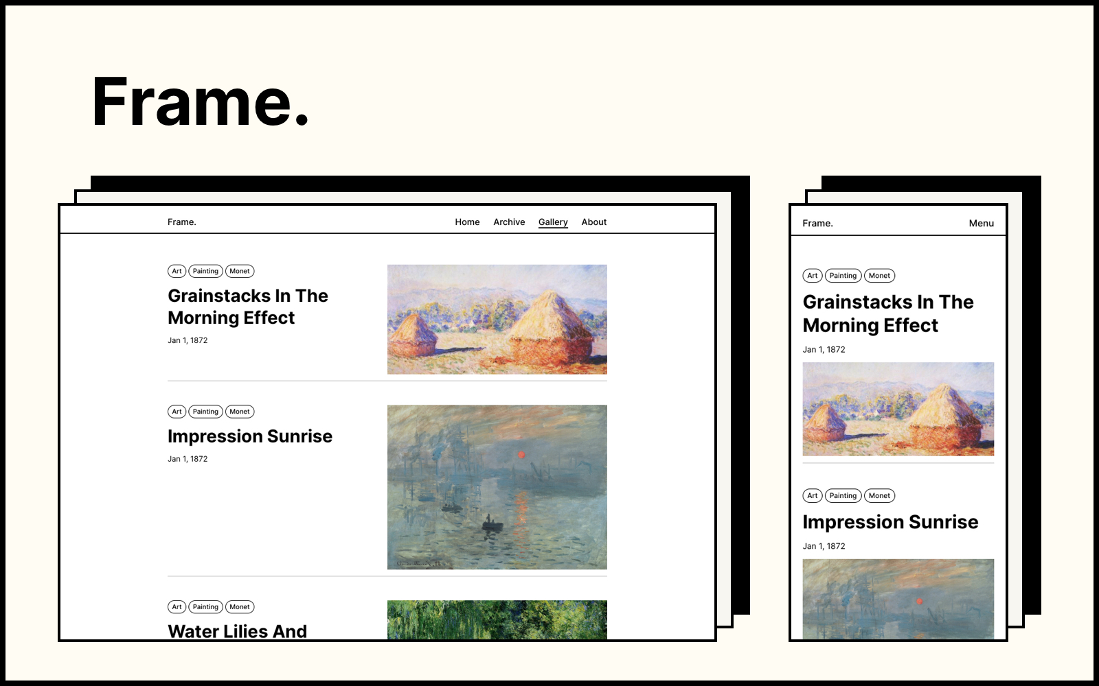 Hexo-blog-theme-frame 网站模板截图