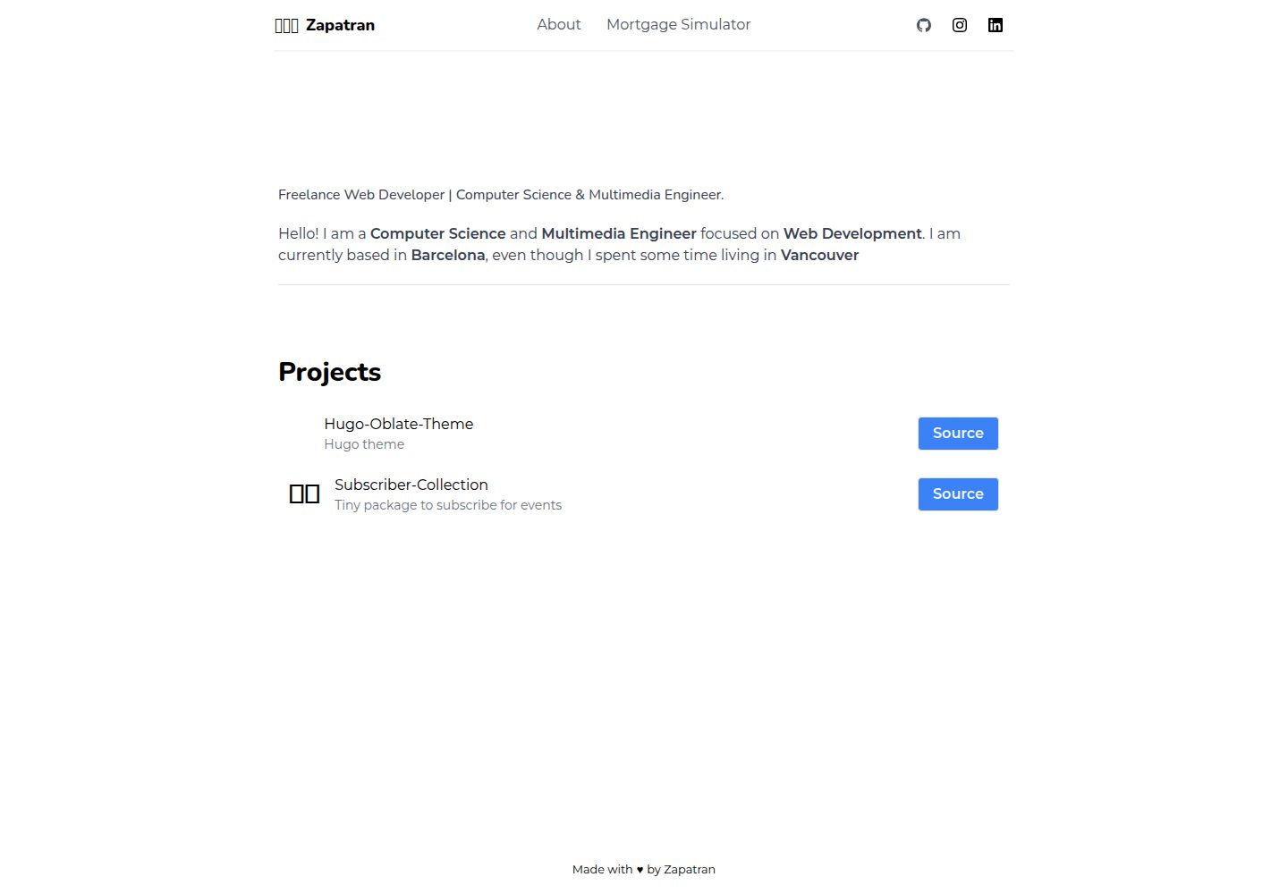 hugo-oblate-theme 网站模板截图