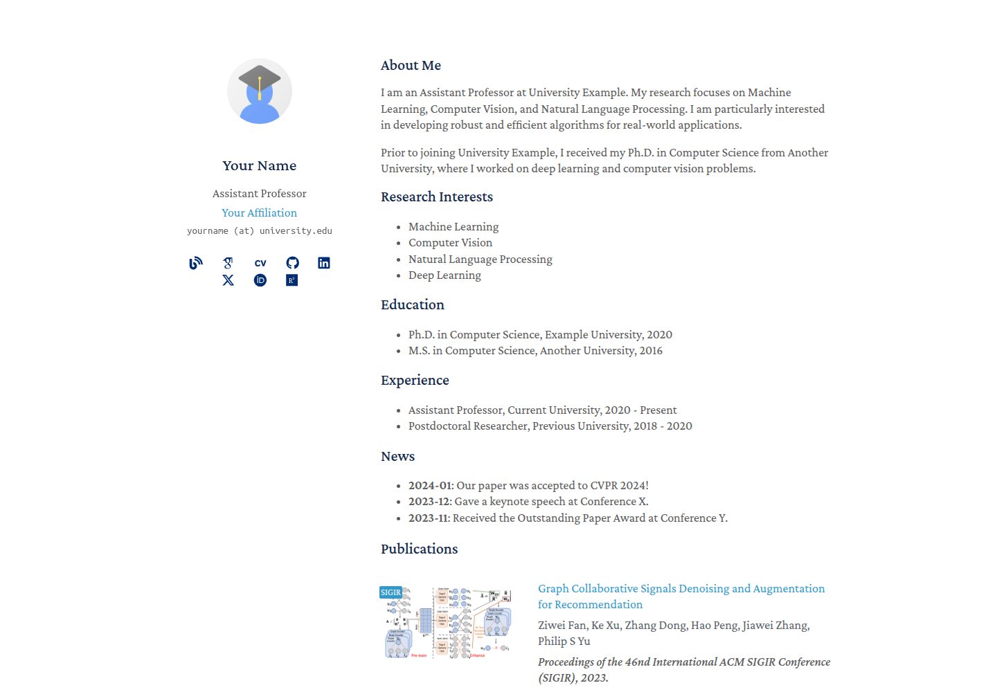 AcademiaLight 网站模板截图