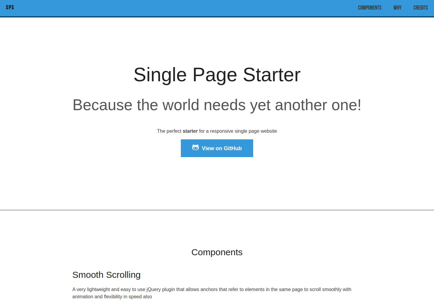 singlePageStarter 网站模板截图
