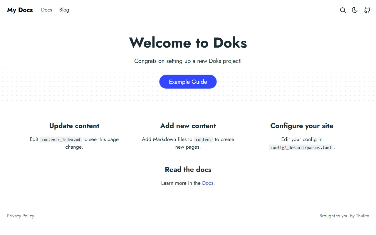 doks 网站模板截图