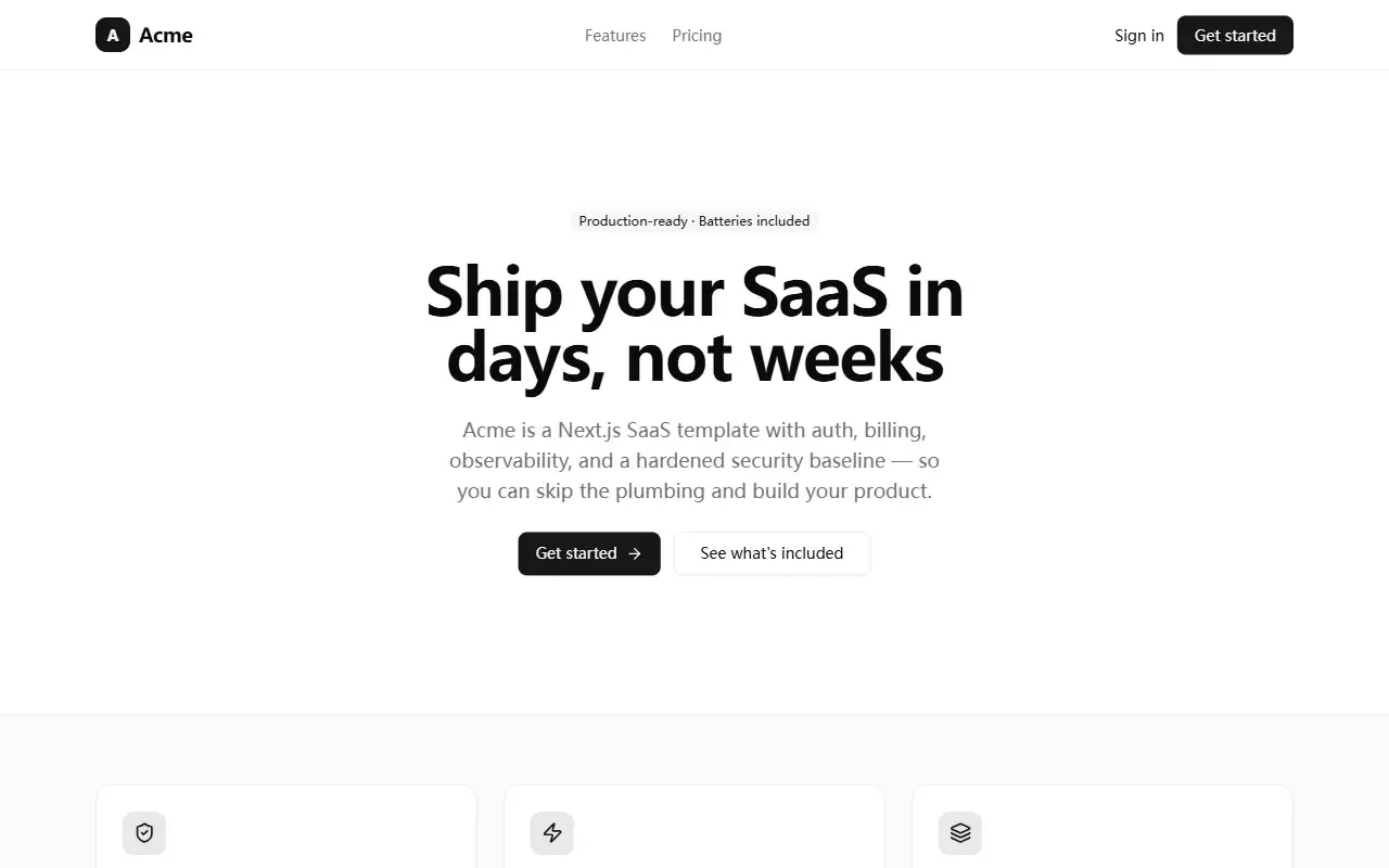 standard-saas-starter · 桌面端首页