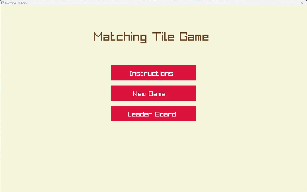 Matching_Tile_Game_GUI · 游戏菜单