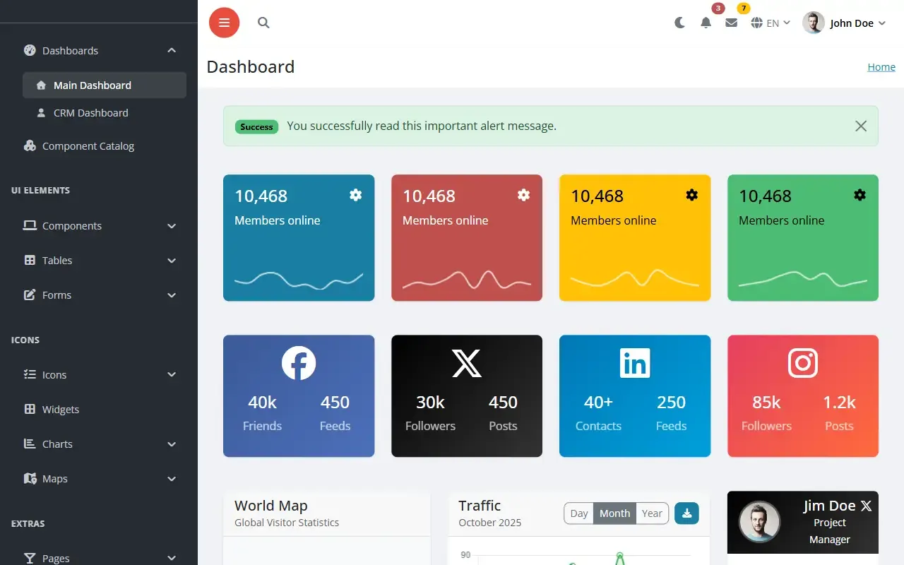 sufee-admin-dashboard · 桌面端首页