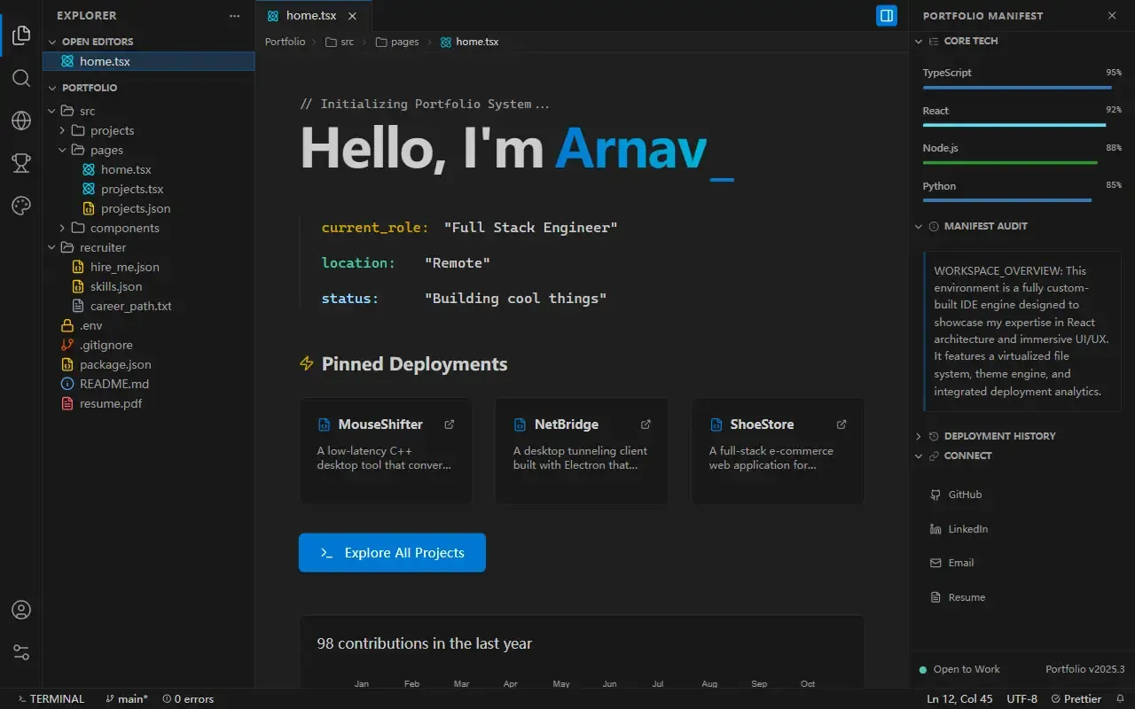 ide-portfolio · 桌面端首页
