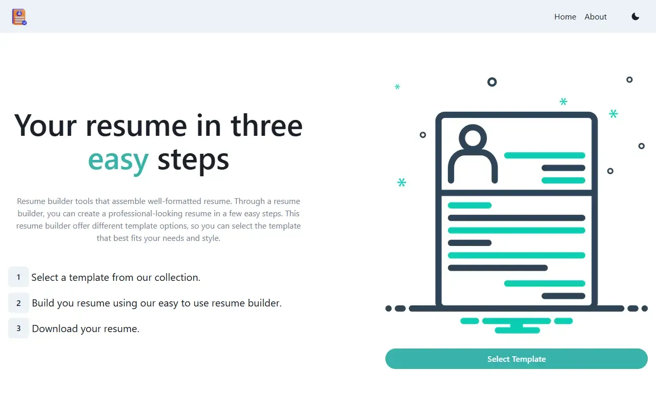 Resume Builder Pro · 桌面端首页