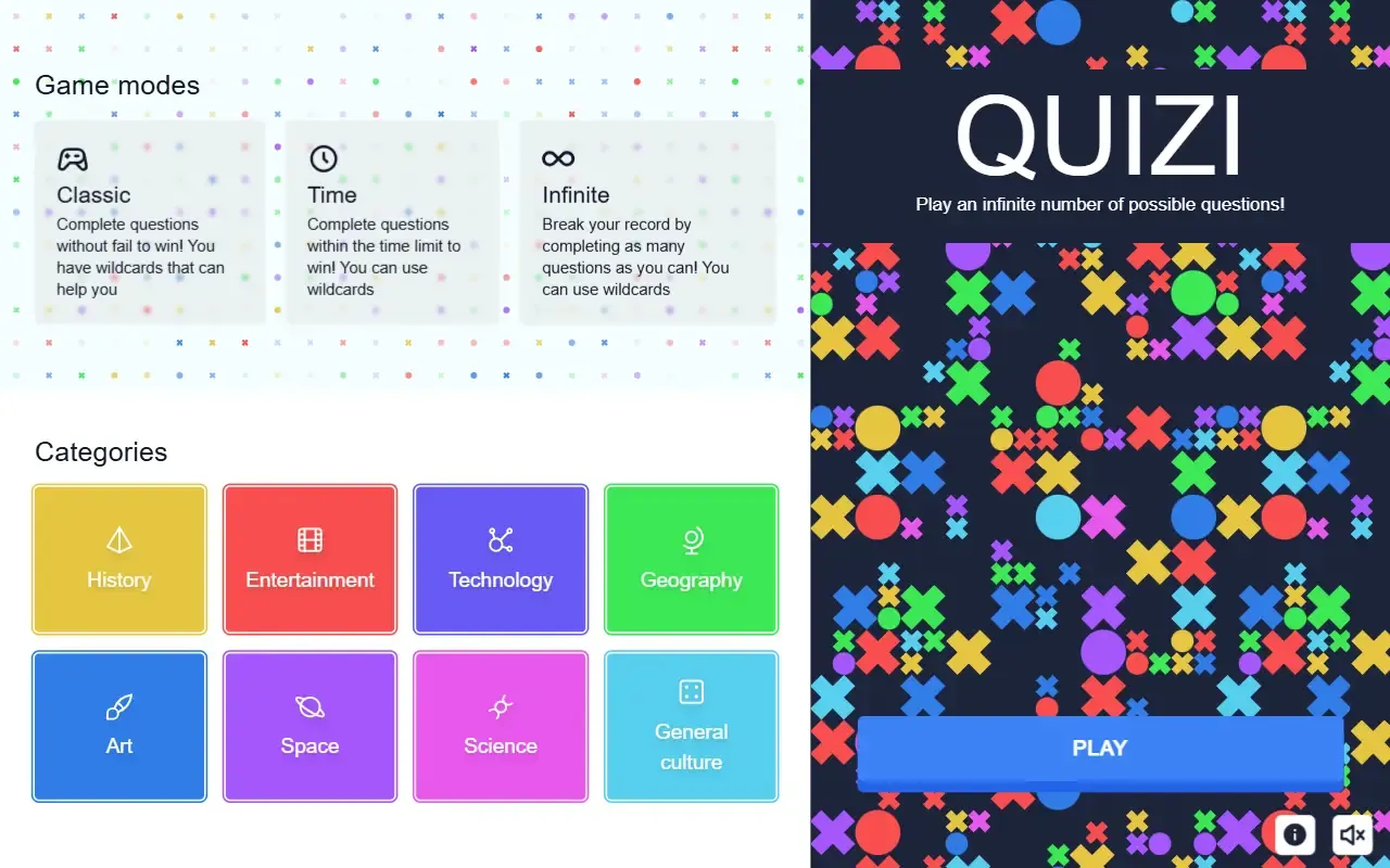 quiz game · 桌面端首页