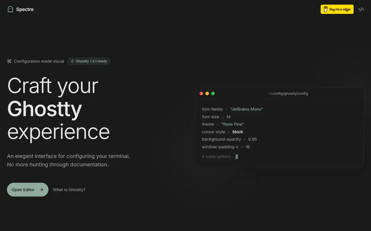 spectre-ghostty-config · 桌面端首页