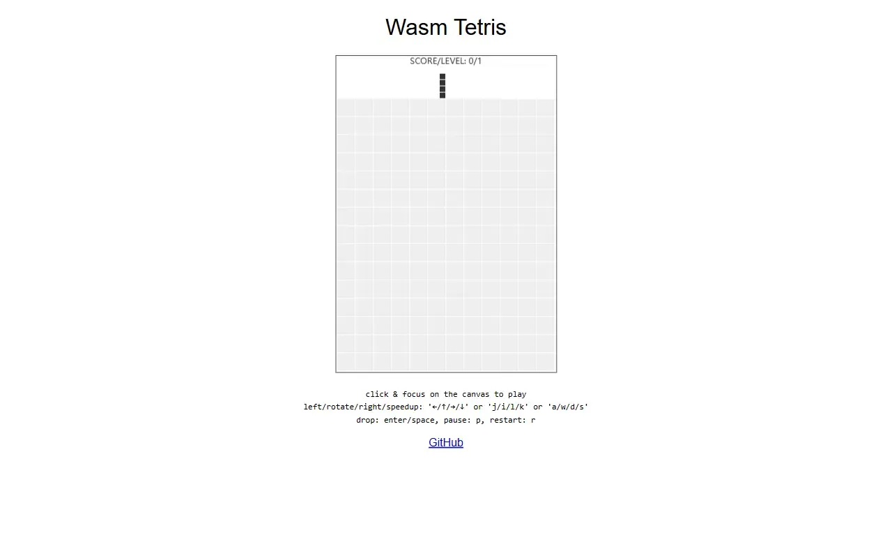 wasm tetris · 桌面端首页