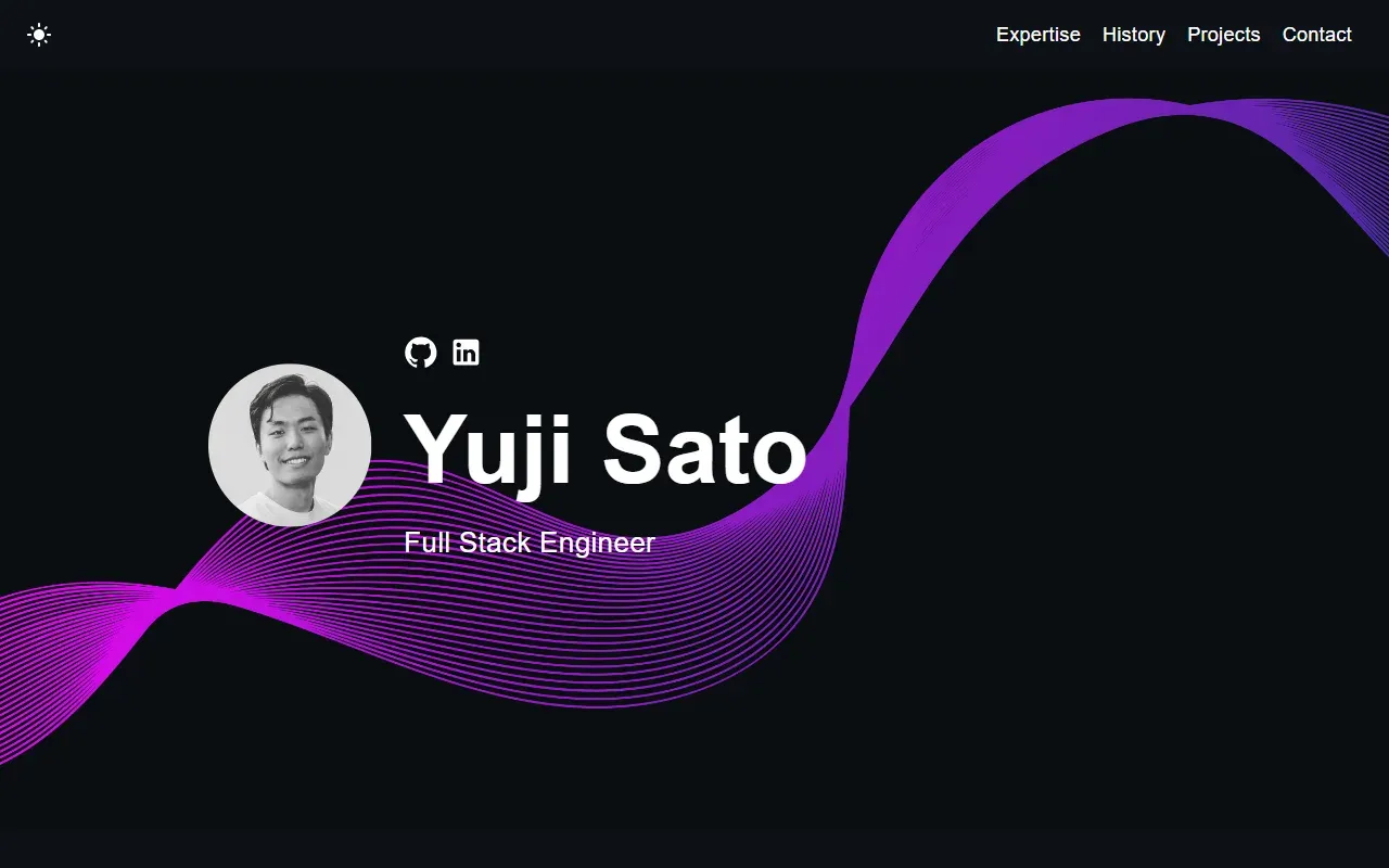 react-portfolio-template · 桌面端首页