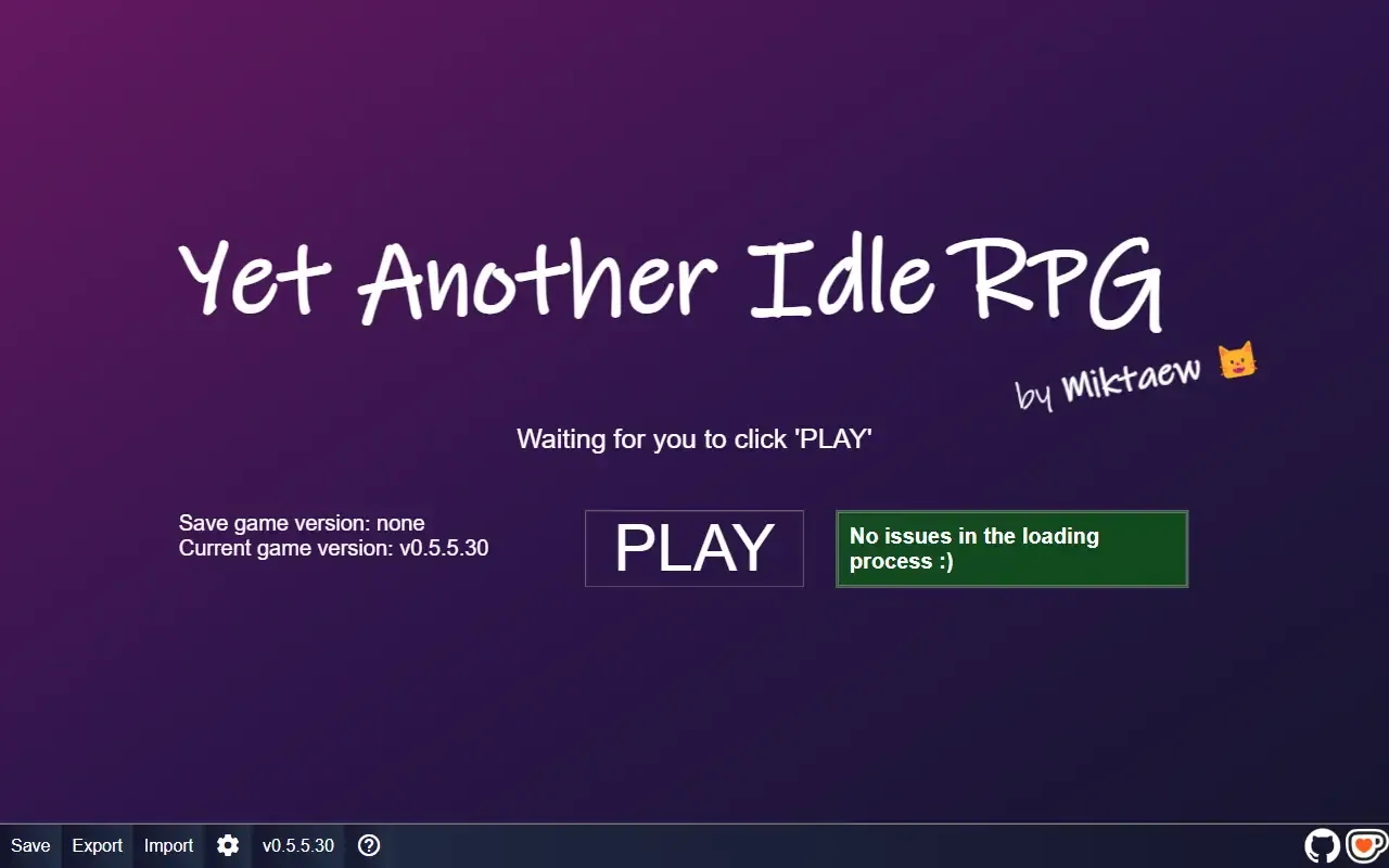 yet another idle rpg · 桌面端首页