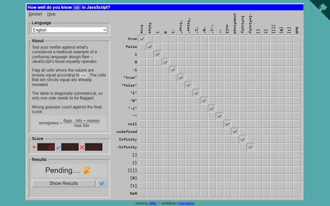 js equality game · 桌面端首页