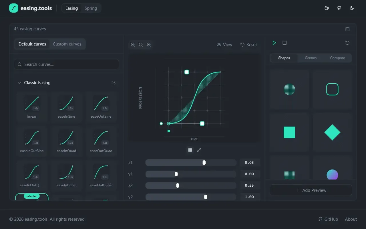 easing.tools · 桌面端首页