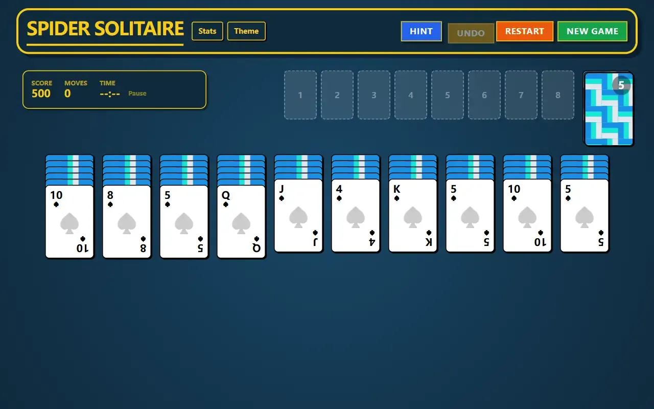 spider solitaire · 桌面端首页