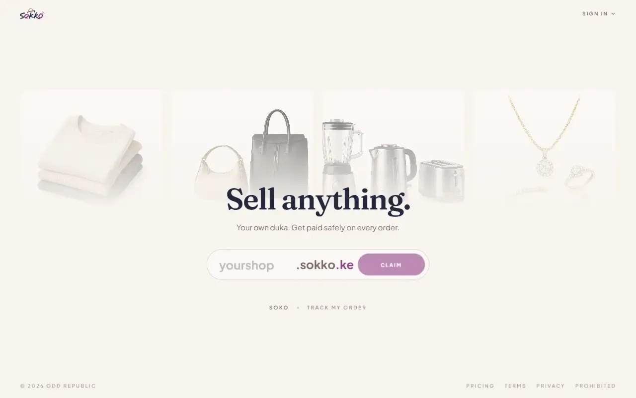sokko-storefront-template · 桌面端首页