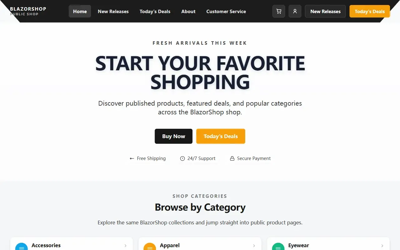 BlazorShop · 桌面端首页