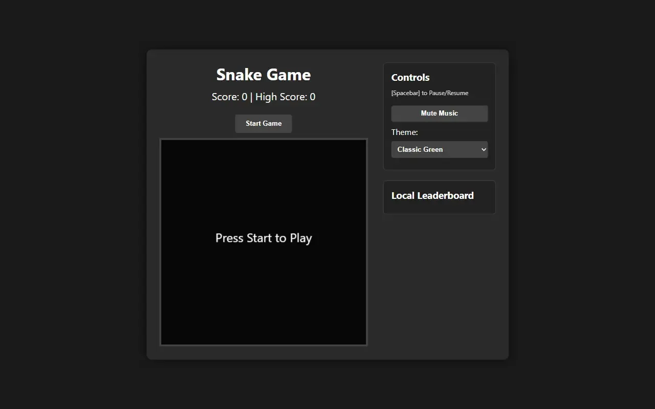 classic snake v2 · 桌面端首页