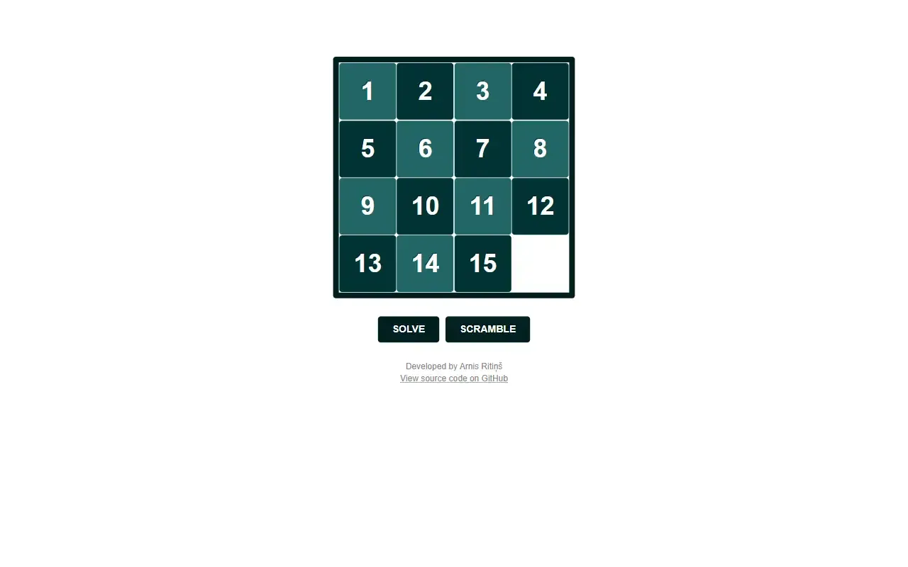 15 Puzzle · 桌面端首页
