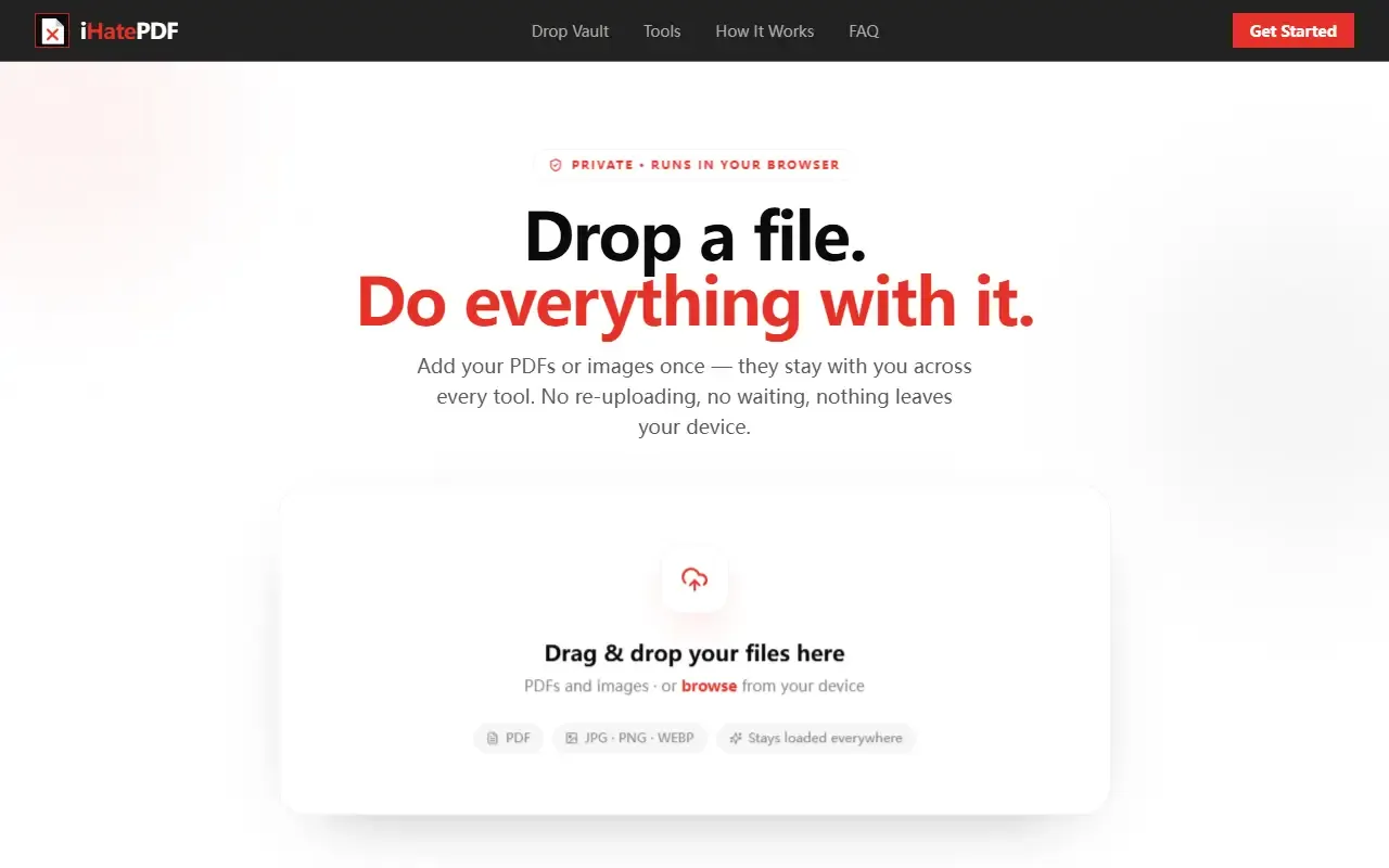 iHatePDF · 桌面端首页