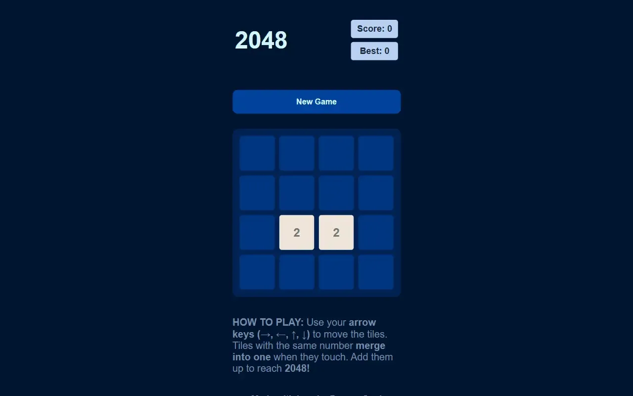 2048 Game · 桌面端首页