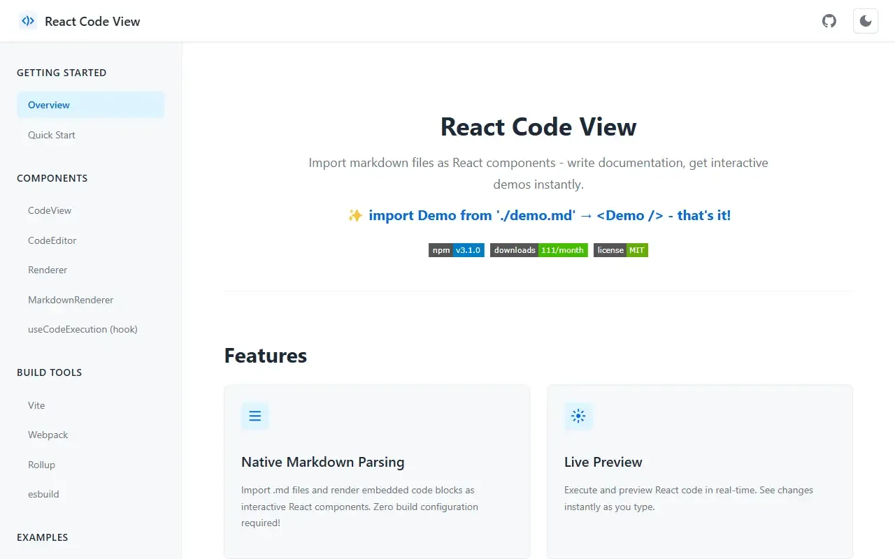 react code view · 桌面端首页