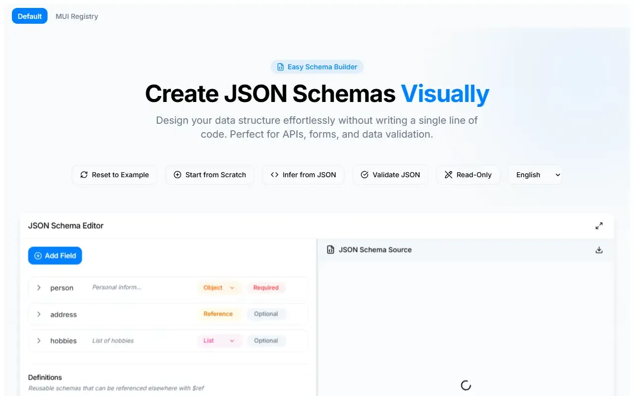 jsonjoy builder · 桌面端首页